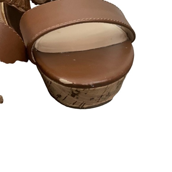 Michael Shannon Christa Slingback Leather Cork Wedge - Picture 5 of 10